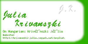 julia krivanszki business card